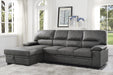 Michigan 2-Piece Sectional with Pull-out Bed and Left Chaise with Hidden Storage in Gray - 9407DG*2LC3R - FAMSA Furniture (TX)