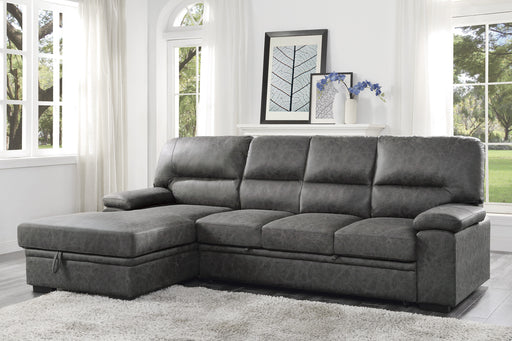 Michigan 2-Piece Sectional with Pull-out Bed and Left Chaise with Hidden Storage in Gray - 9407DG*2LC3R - FAMSA Furniture (TX)