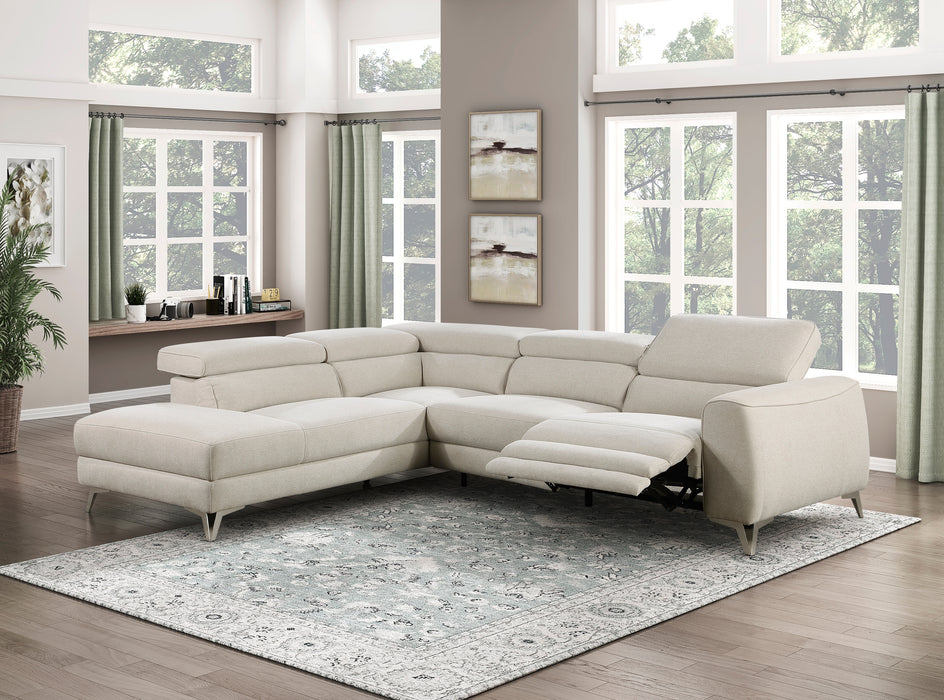 Bienvenue 2-Piece Power Reclining Sectional with Left Chaise in Beige - 9415*SCPW - FAMSA Furniture (TX)