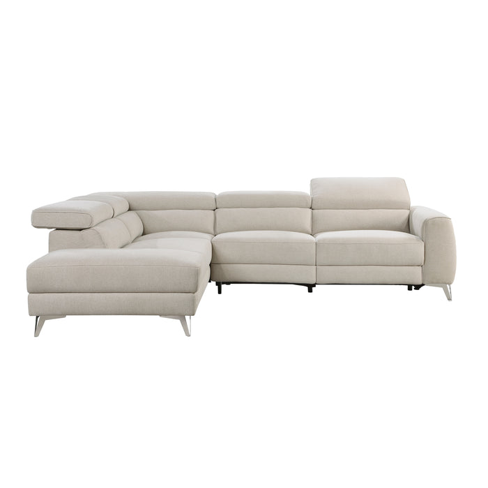 Bienvenue 2-Piece Power Reclining Sectional with Left Chaise in Beige - 9415*SCPW - FAMSA Furniture (TX)