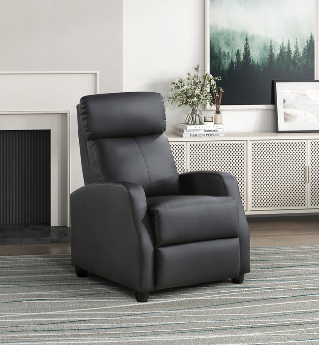 Greenfield Push Back Reclining Chair in Black - 9420BK-1 - FAMSA Furniture (TX)