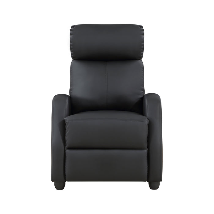 Greenfield Push Back Reclining Chair in Black - 9420BK-1 - FAMSA Furniture (TX)