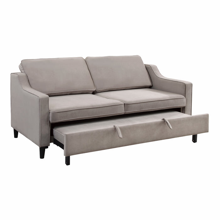 Adelia Convertible Studio Sofa with Pull-out Bed in Gray - 9428CB-3CL - FAMSA Furniture (TX)