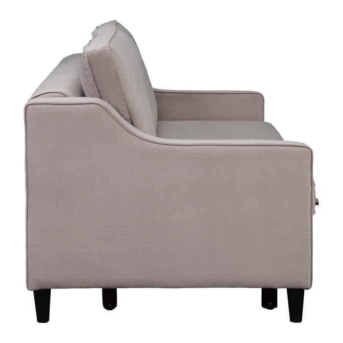 Adelia Convertible Studio Sofa with Pull-out Bed in Gray - 9428CB-3CL - FAMSA Furniture (TX)