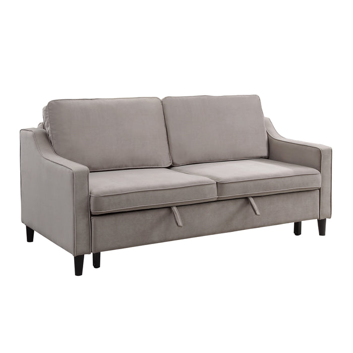 Adelia Convertible Studio Sofa with Pull-out Bed in Gray - 9428CB-3CL - FAMSA Furniture (TX)