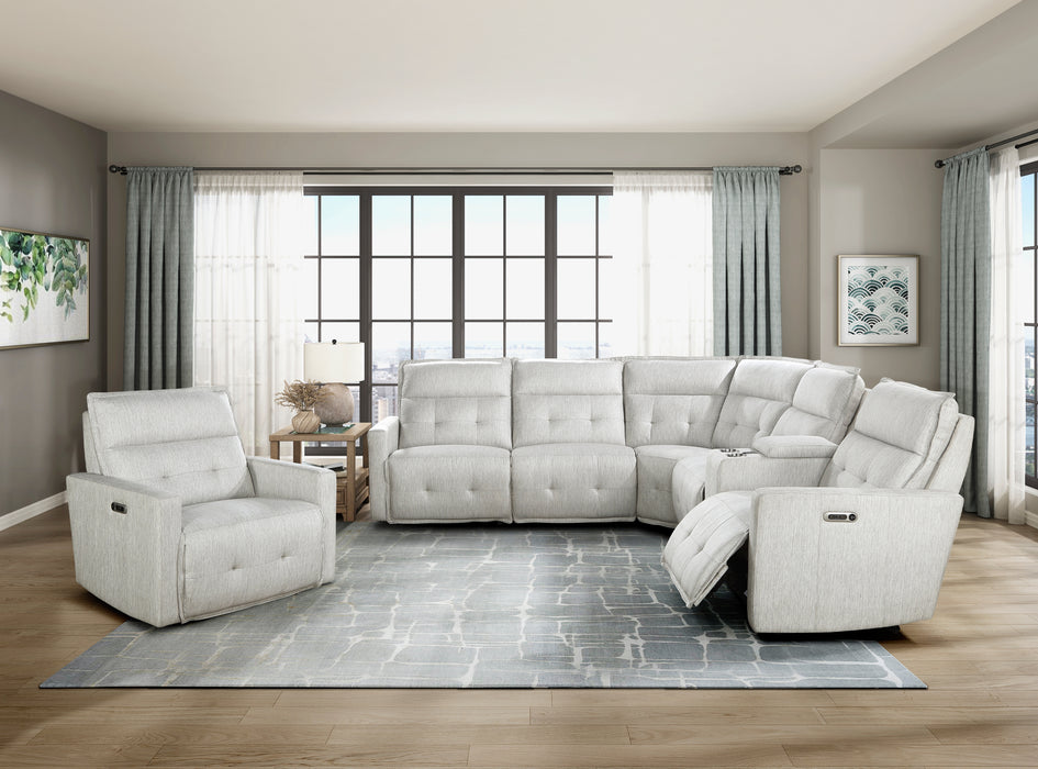 Salida 6-Piece Modular Power Reclining Sectional with Power Headrests in White - 9444HMP*6SCPWH - FAMSA Furniture (TX)