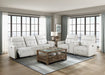 Salida (3)Power Double Reclining Loveseat with Center Console and Power Headrests in White - 9444HMP-2CNPWH* - FAMSA Furniture (TX)