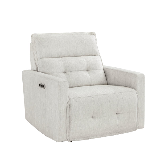 Salida Power Reclining Chair with Power Headrest in White - 9444HMP-1PWH - FAMSA Furniture (TX)