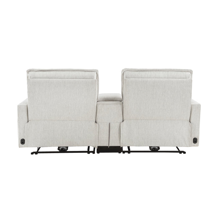 Salida (3)Power Double Reclining Loveseat with Center Console and Power Headrests in White - 9444HMP-2CNPWH* - FAMSA Furniture (TX)