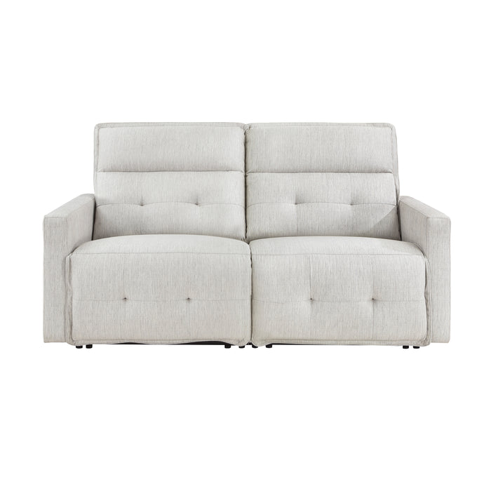 Salida (2)Power Double Reclining Loveseat with Power Headrests in White - 9444HMP-2PWH* - FAMSA Furniture (TX)