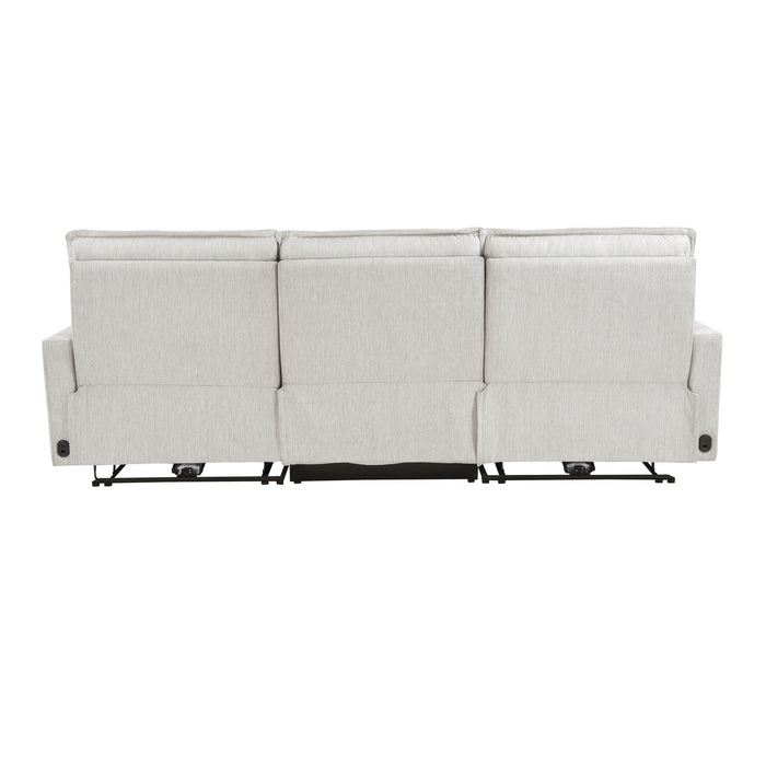 Salida (3)Power Double Reclining Sofa with Power Headrests in White - 9444HMP-3PWH* - FAMSA Furniture (TX)