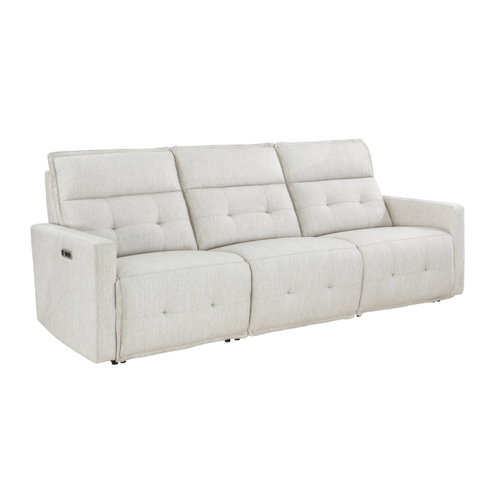 Salida (3)Power Double Reclining Sofa with Power Headrests in White - 9444HMP-3PWH* - FAMSA Furniture (TX)