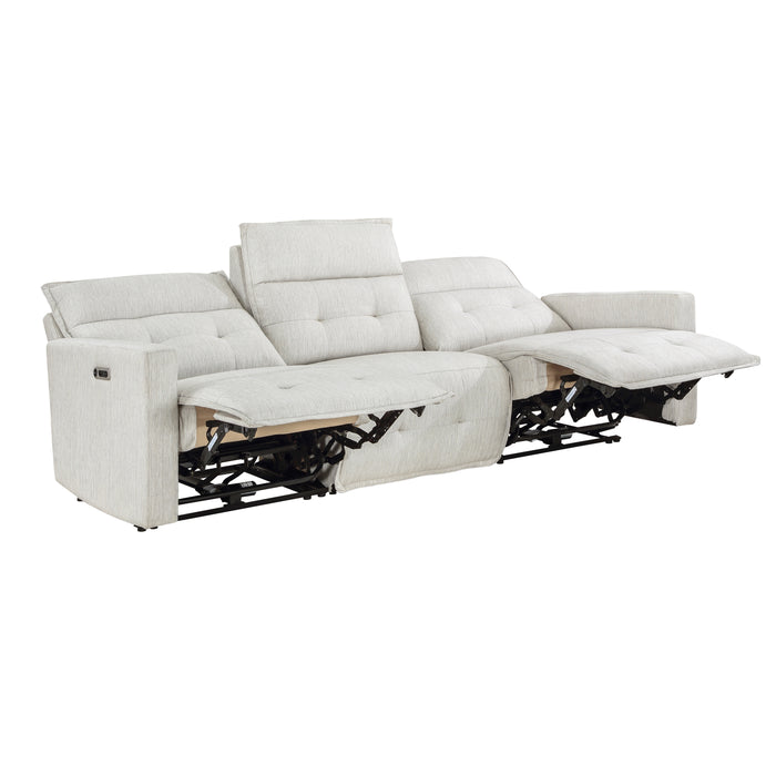 Salida (3)Power Double Reclining Sofa with Power Headrests in White - 9444HMP-3PWH* - FAMSA Furniture (TX)