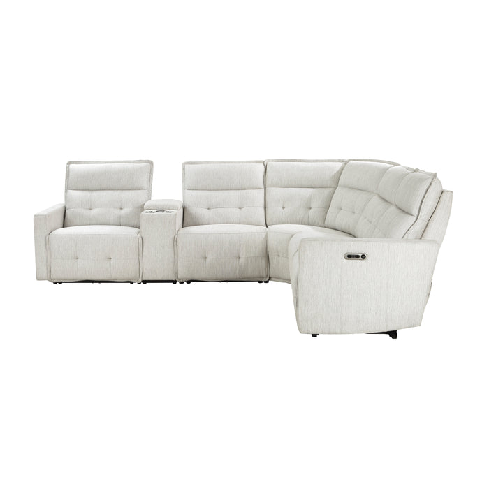 Salida 6-Piece Modular Power Reclining Sectional with Power Headrests in White - 9444HMP*6SCPWH - FAMSA Furniture (TX)