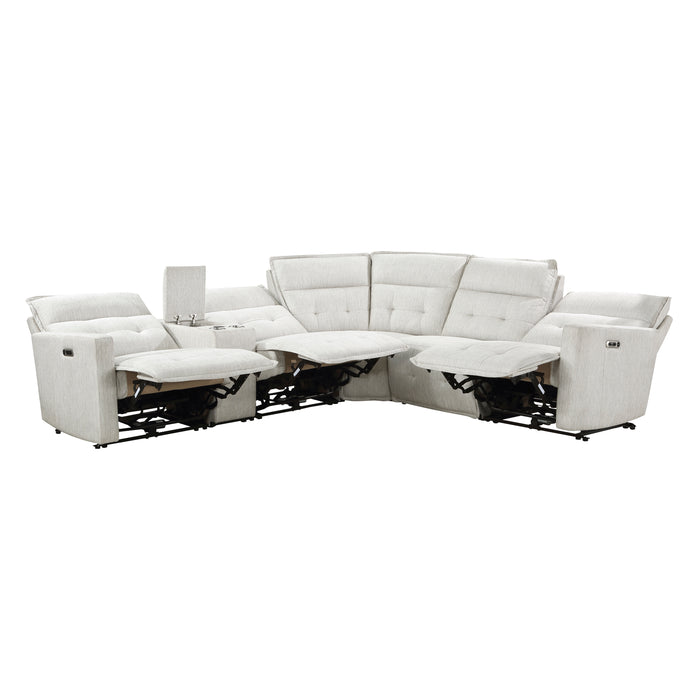 Salida 6-Piece Modular Power Reclining Sectional with Power Headrests in White - 9444HMP*6SCPWH - FAMSA Furniture (TX)