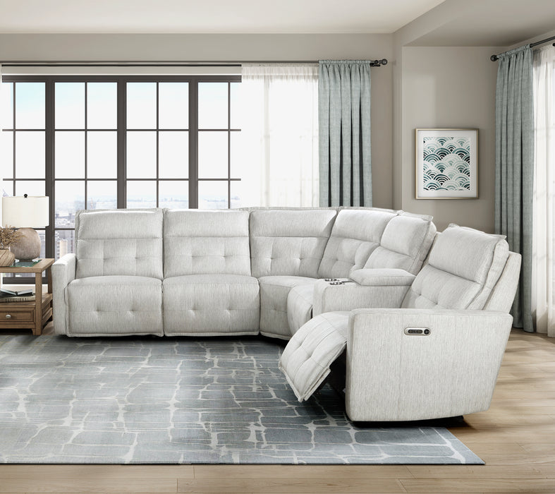 Salida 6-Piece Modular Power Reclining Sectional with Power Headrests in White - 9444HMP*6SCPWH - FAMSA Furniture (TX)