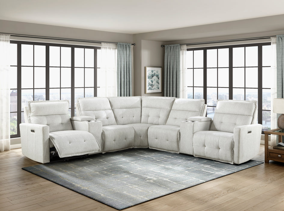 Salida (4/6)Power Reclining Armless Chair with Power Headrest in White - 9444HMP-ARPWH - FAMSA Furniture (TX)