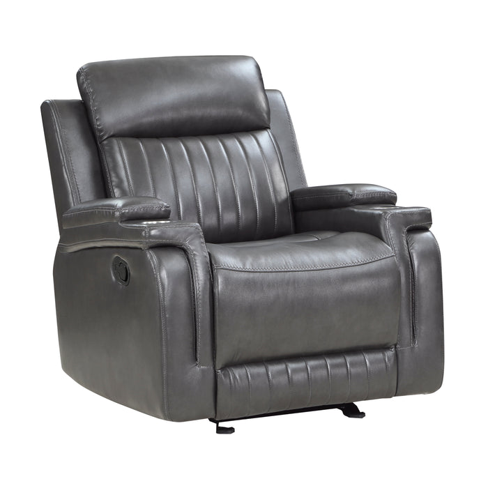 Broomfield Glider Reclining Chair in Gray - 9456DG-1 - FAMSA Furniture (TX)