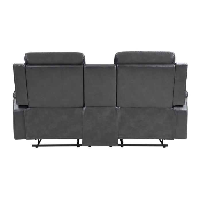Broomfield Double Reclining Loveseat with Center Console in Gray - 9456DG-2 - FAMSA Furniture (TX)