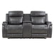 Broomfield Double Reclining Loveseat with Center Console in Gray - 9456DG-2 - FAMSA Furniture (TX)