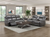 Broomfield Double Reclining Loveseat with Center Console in Gray - 9456DG-2 - FAMSA Furniture (TX)