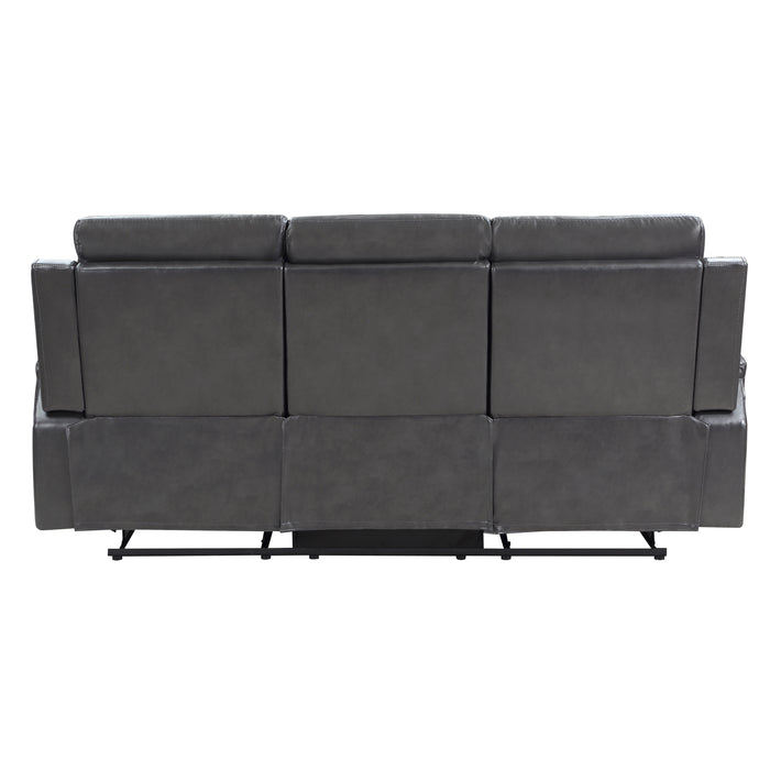 Broomfield Double Reclining Sofa with Drop-Down Cup Holder in Gray - 9456DG-3 - FAMSA Furniture (TX)