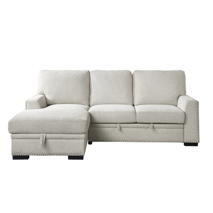 Morelia 2-Piece Sectional with Pull-out Bed and Left Chaise with Hidden Storage in Beige - 9468BE*2LC2R - FAMSA Furniture (TX)