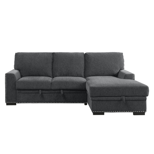 Morelia 2-Piece Sectional with Pull-out Bed and Right Chaise with Hidden Storage in Gray - 9468CC*2RC2L - FAMSA Furniture (TX)