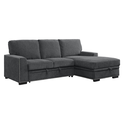 Morelia 2-Piece Sectional with Pull-out Bed and Right Chaise with Hidden Storage in Gray - 9468CC*2RC2L - FAMSA Furniture (TX)