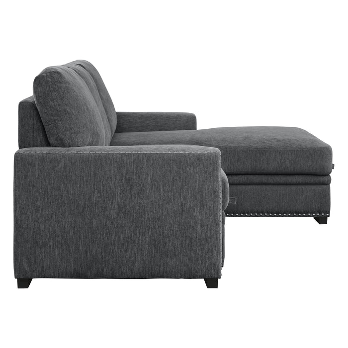 Morelia 2-Piece Sectional with Pull-out Bed and Right Chaise with Hidden Storage in Gray - 9468CC*2RC2L - FAMSA Furniture (TX)