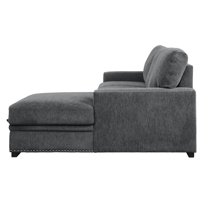 Morelia 2-Piece Sectional with Pull-out Bed and Right Chaise with Hidden Storage in Gray - 9468CC*2RC2L - FAMSA Furniture (TX)