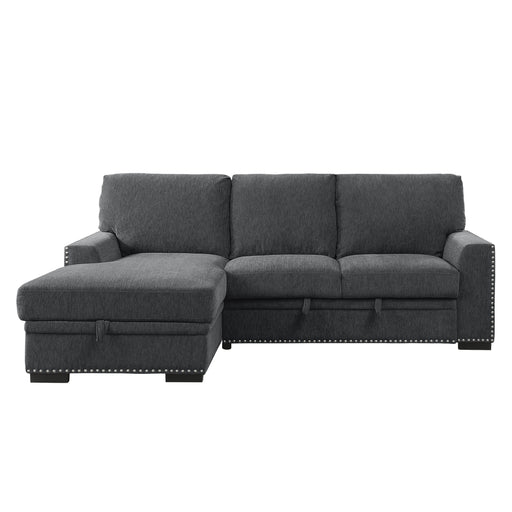 Morelia 2-Piece Sectional with Pull-out Bed and Left Chaise with Hidden Storage in Gray - 9468CC*2LC2R - FAMSA Furniture (TX)