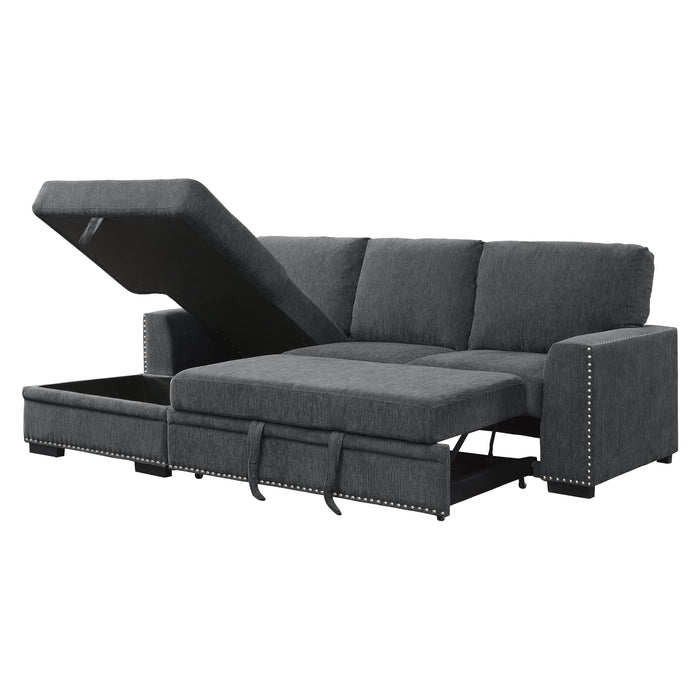 Morelia 2-Piece Sectional with Pull-out Bed and Left Chaise with Hidden Storage in Gray - 9468CC*2LC2R - FAMSA Furniture (TX)