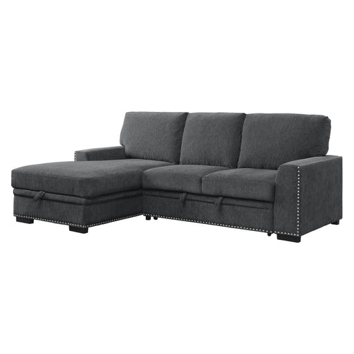 Morelia 2-Piece Sectional with Pull-out Bed and Left Chaise with Hidden Storage in Gray - 9468CC*2LC2R - FAMSA Furniture (TX)