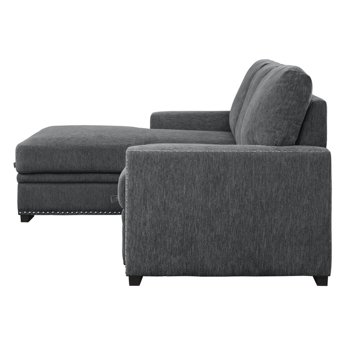 Morelia 2-Piece Sectional with Pull-out Bed and Left Chaise with Hidden Storage in Gray - 9468CC*2LC2R - FAMSA Furniture (TX)