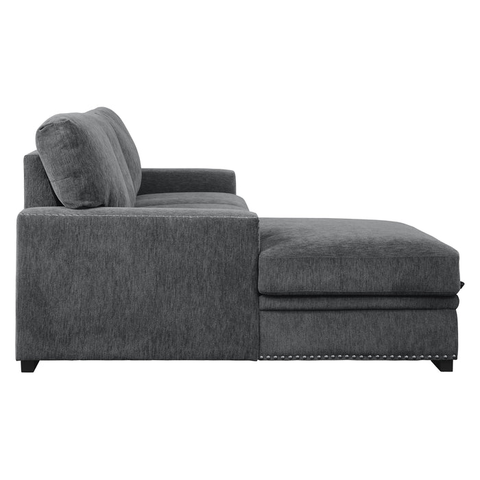 Morelia 2-Piece Sectional with Pull-out Bed and Left Chaise with Hidden Storage in Gray - 9468CC*2LC2R - FAMSA Furniture (TX)