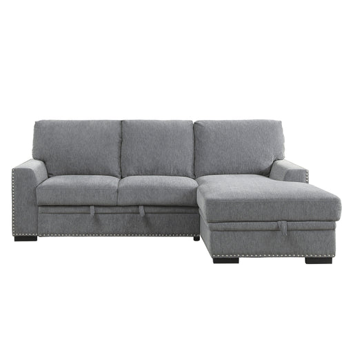 Morelia 2-Piece Sectional with Pull-out Bed and Right Chaise with Hidden Storage in Gray - 9468DG*2RC2L - FAMSA Furniture (TX)