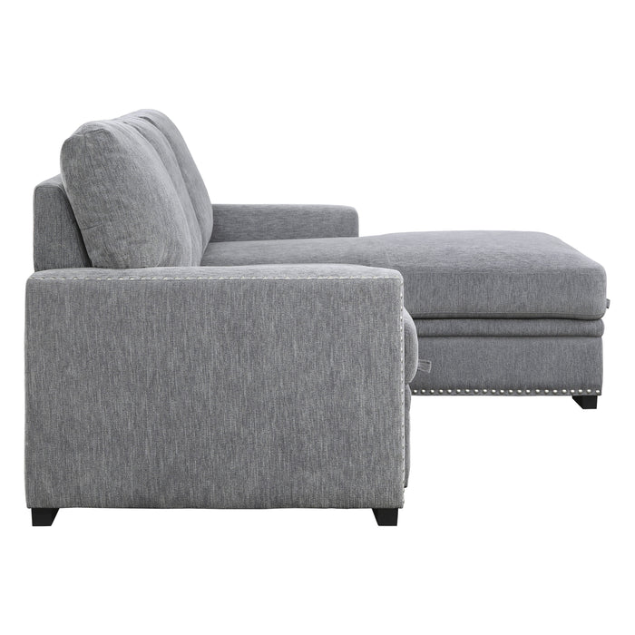 Morelia 2-Piece Sectional with Pull-out Bed and Right Chaise with Hidden Storage in Gray - 9468DG*2RC2L - FAMSA Furniture (TX)