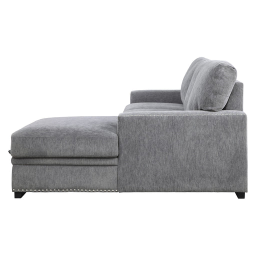 Morelia 2-Piece Sectional with Pull-out Bed and Right Chaise with Hidden Storage in Gray - 9468DG*2RC2L - FAMSA Furniture (TX)