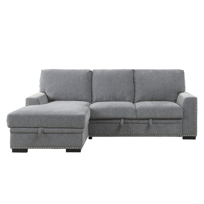 Morelia 2-Piece Sectional with Pull-out Bed and Left Chaise with Hidden Storage in Gray - 9468DG*2LC2R - FAMSA Furniture (TX)