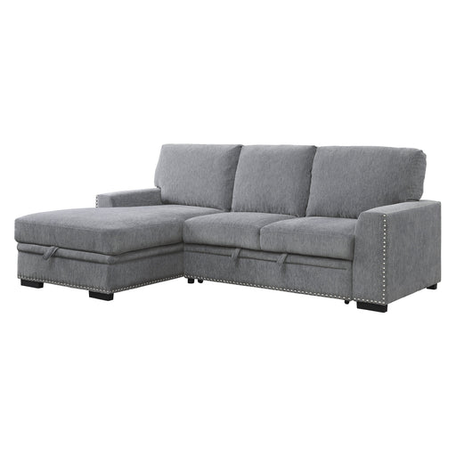 Morelia 2-Piece Sectional with Pull-out Bed and Left Chaise with Hidden Storage in Gray - 9468DG*2LC2R - FAMSA Furniture (TX)