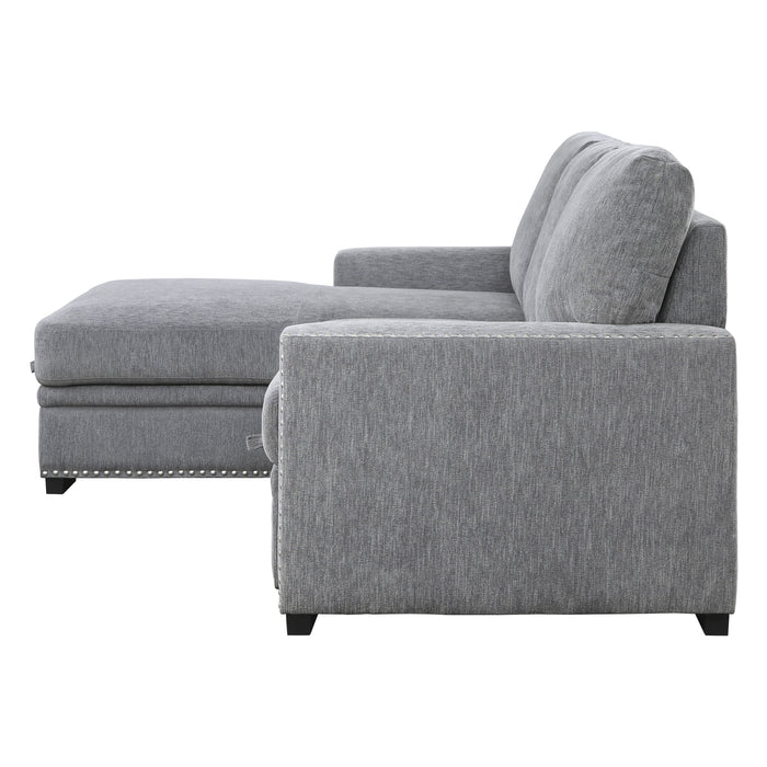 Morelia 2-Piece Sectional with Pull-out Bed and Left Chaise with Hidden Storage in Gray - 9468DG*2LC2R - FAMSA Furniture (TX)