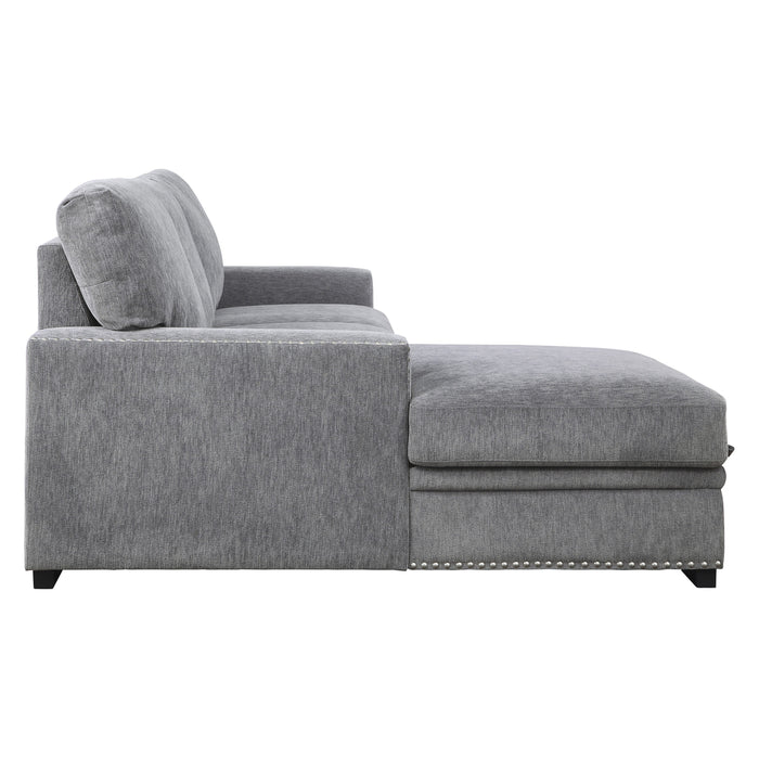 Morelia 2-Piece Sectional with Pull-out Bed and Left Chaise with Hidden Storage in Gray - 9468DG*2LC2R - FAMSA Furniture (TX)