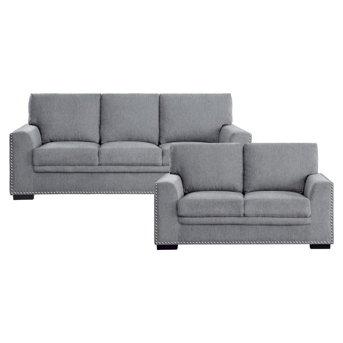 Morelia 2pc Set: Sofa, Love in Gray - 9468DG*2 - FAMSA Furniture (TX)