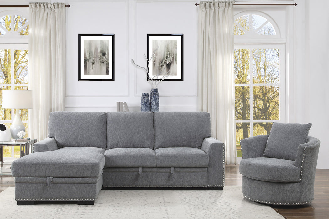 Morelia Swivel Chair in Gray - 9468DG-1 - FAMSA Furniture (TX)