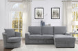 Morelia 2-Piece Sectional with Pull-out Bed and Right Chaise with Hidden Storage in Gray - 9468DG*2RC2L - FAMSA Furniture (TX)