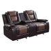 Briscoe Double Glider Reclining Loveseat with Center Console in Brown - 9470BR-2 - FAMSA Furniture (TX)