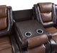 Briscoe Double Reclining Sofa with Center Drop-Down Cup Holders in Brown - 9470BR-3 - FAMSA Furniture (TX)