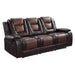 Briscoe Double Reclining Sofa with Center Drop-Down Cup Holders in Brown - 9470BR-3 - FAMSA Furniture (TX)