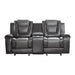 Briscoe Double Glider Reclining Loveseat with Center Console in Gray - 9470GY-2 - FAMSA Furniture (TX)